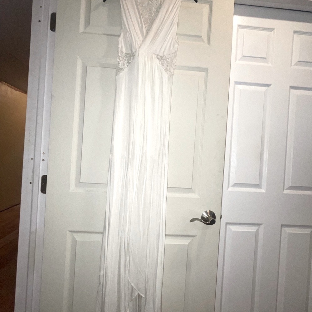 Simple & Beautiful White summer Maxi Dress with attached mini under